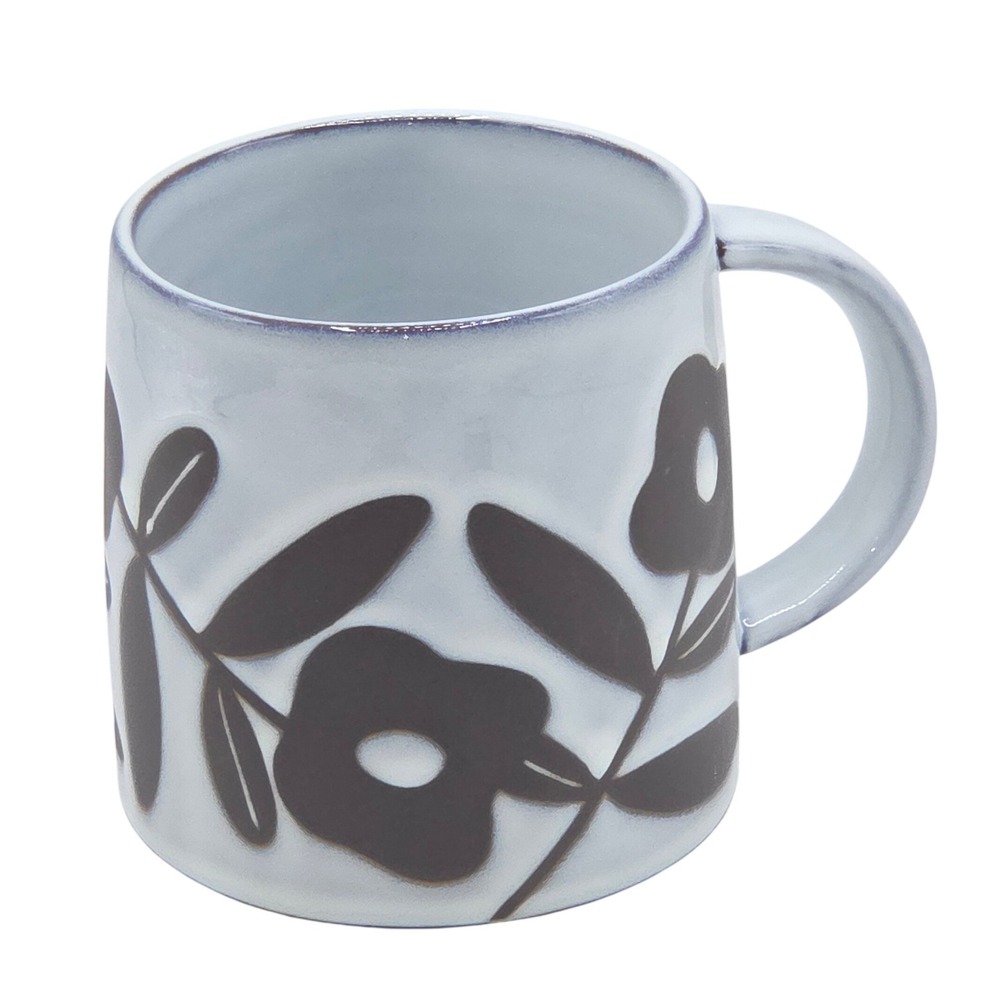 The Old Pottery Company Hand Crafted Floral Mug Blue Grey Ceramic England Design - Picture 9 of 10